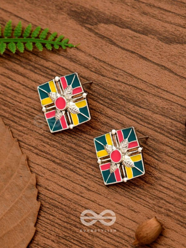 The Homestead Hues- Enamelled Oxidised Earrings