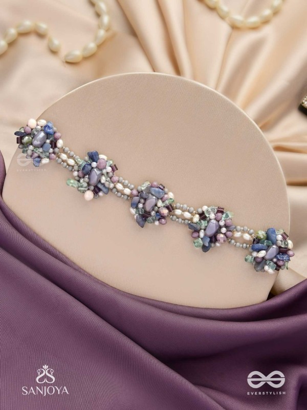 Devasesa- Remnants Of The Sea- Beads And Stones Hand Embroidered Necklace