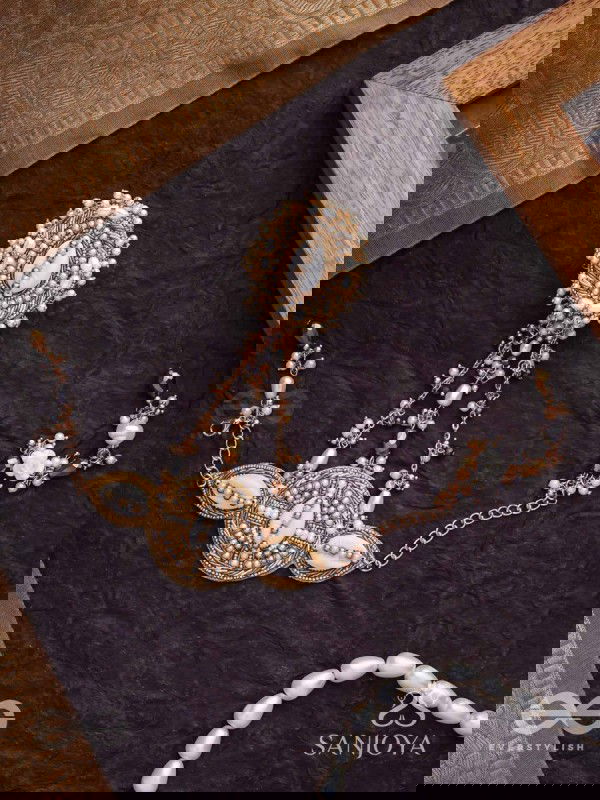 Sukshmaman - The Pure Precision - Shells, Beads And Glass Drops Hand Embroidered Haathphool