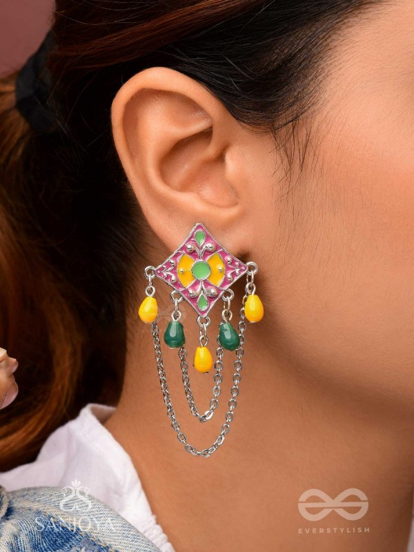 The Countryside Charms - Enamelled Oxidised Earrings