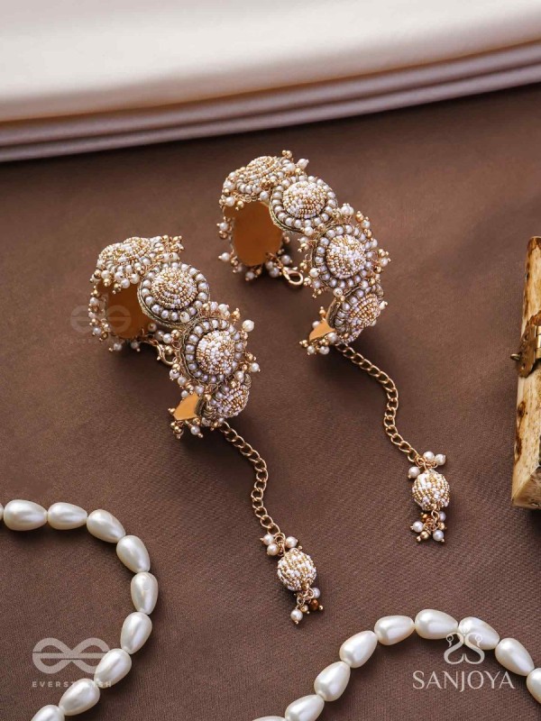 Tararaman - The Bejewelled Galaxies - Beaded Hand Embroidered Cuff Bracelets (Set Of 2)