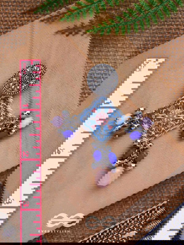 The Sky Blooms - Enamelled Oxidised Earrings