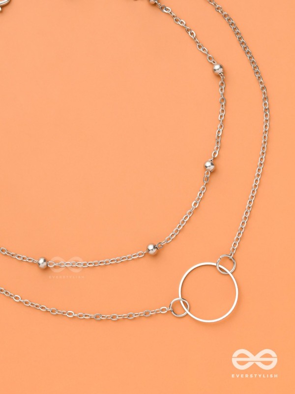 The Lavish Layers Of Elegance - Silver Multilayered Neckpiece With Anti-tarnish Coating