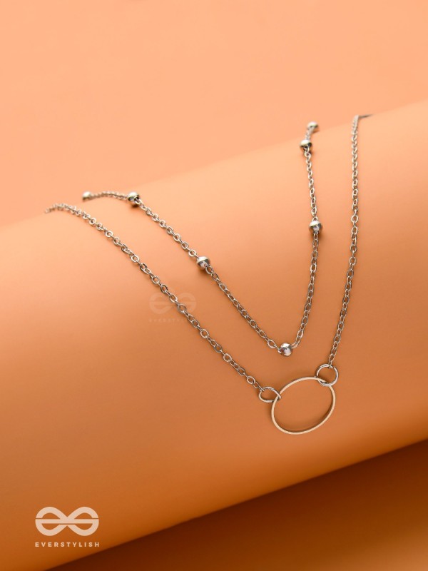 The Lavish Layers Of Elegance - Silver Multilayered Neckpiece With Anti-tarnish Coating