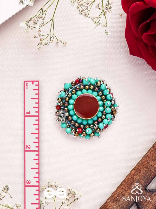 Sushaman - The Calming Greens - Beaded Hand Embroidered Earrings