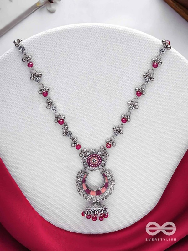 The Crimson Celebrations - Enamelled Oxidised Neckpiece