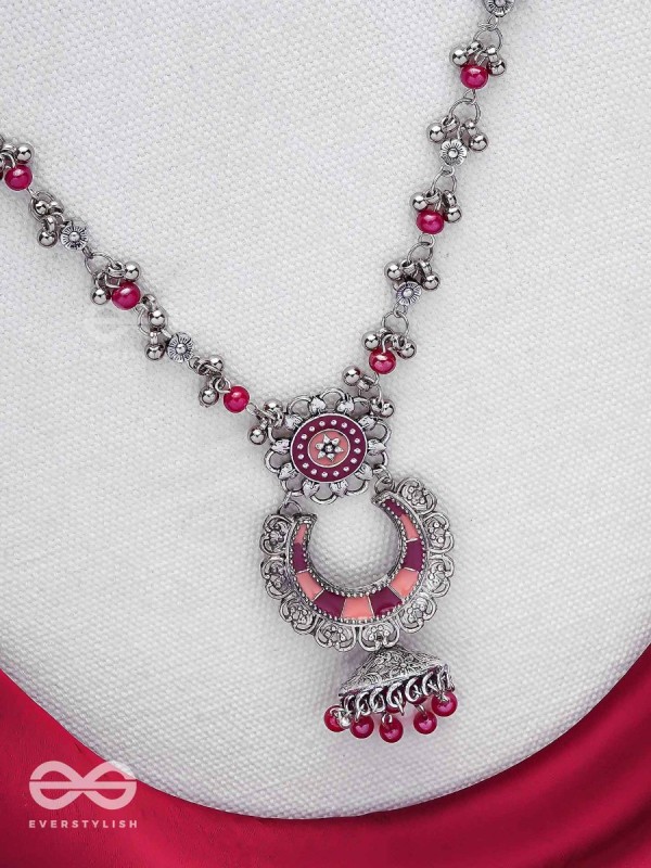 The Crimson Celebrations - Enamelled Oxidised Neckpiece