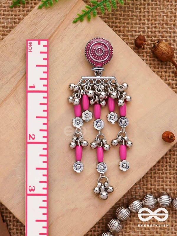 The Fuchsia Fairies - Enamelled Oxidised Earrings