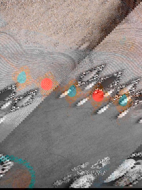 Palashabhyam - The Awakening Petals - Stones, Beads And Pearl Drops Hand Embroidered Choker Neckpiece