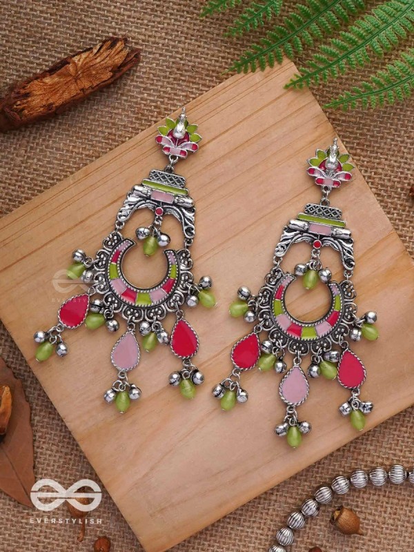 The Brilliant Paradise - Enamelled Oxidised Earrings