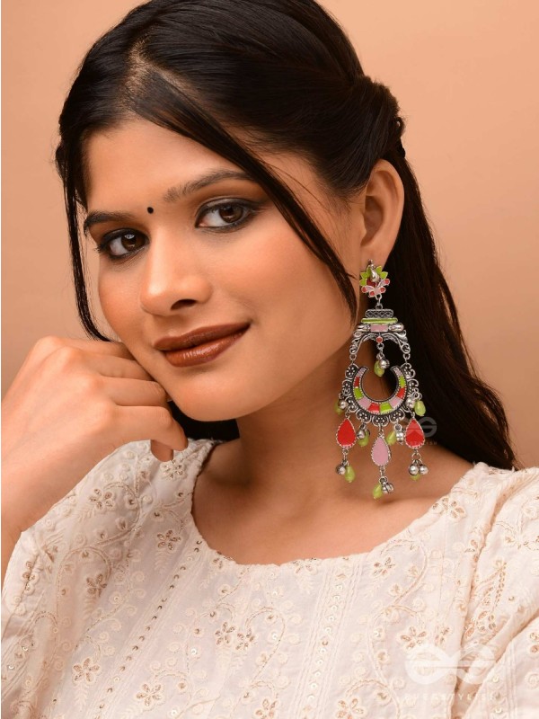 The Brilliant Paradise - Enamelled Oxidised Earrings