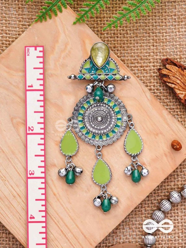 The Silky Meadows - Enamelled Oxidised Earrings