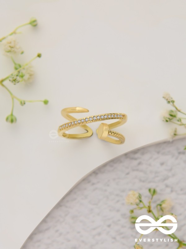 The Medusa'S Crown - Cubic Zirconia Golden Ring (Adjustable)