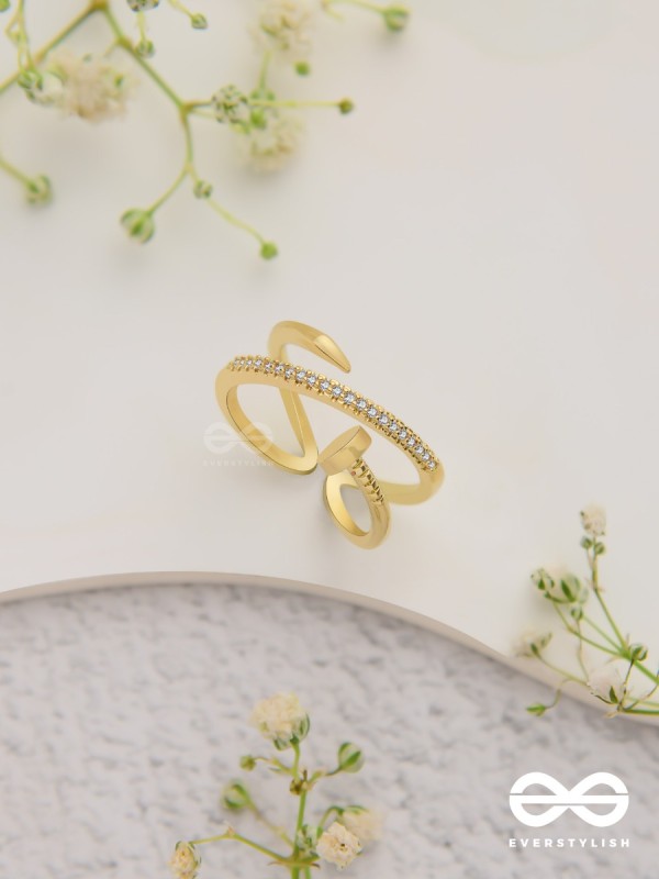 The Medusa'S Crown - Cubic Zirconia Golden Ring (Adjustable)