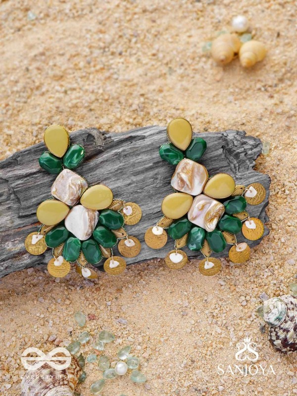 Haritaye - The Mint Melody - Stones And Coins Earrings