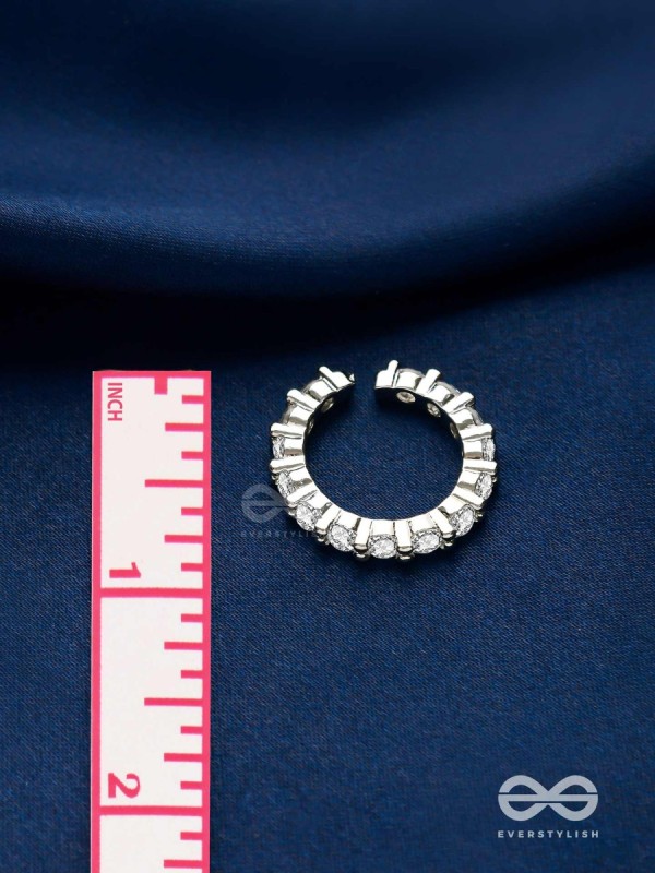 The Shiny Tales - Silver Cubic Zirconia Ring (Adjustable)