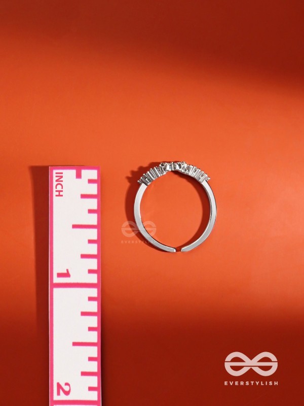 The Divine Swans - Silver Cubic Zirconia Ring (Adjustable)