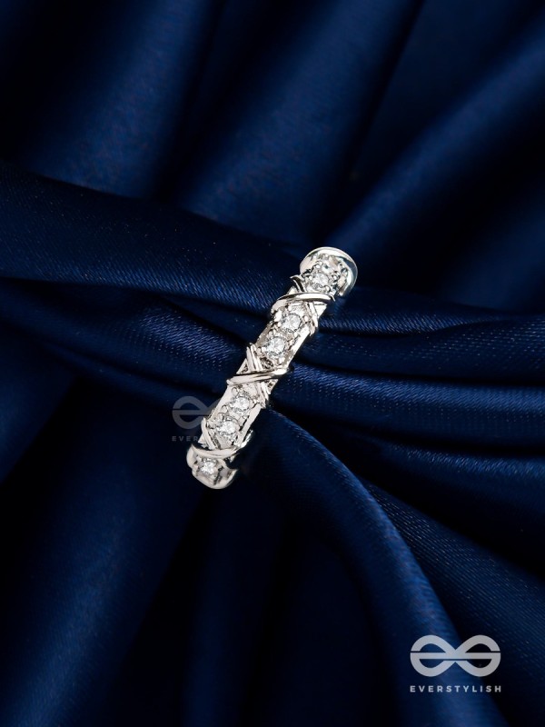 The Winter Frost - Silver Cubic Zirconia Ring (Adjustable)