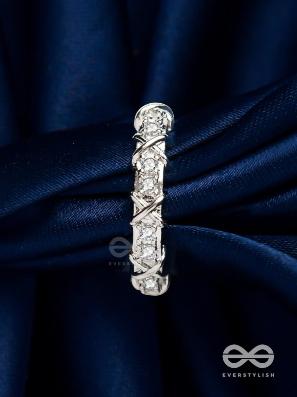 The Winter Frost - Silver Cubic Zirconia Ring (Adjustable)