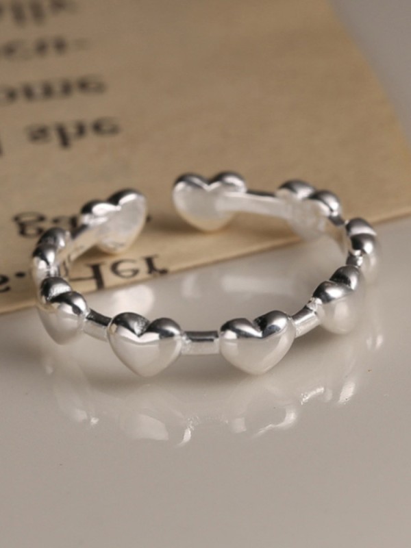 The Stereo Hearts - Silver Ring (Adjustable)