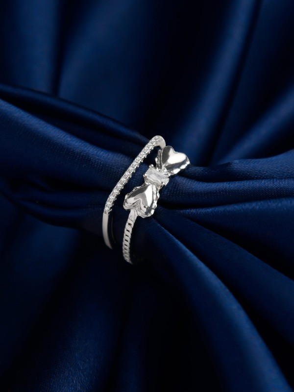 The Bow-Tiful Bliss - Silver Cubic Zirconia Ring
