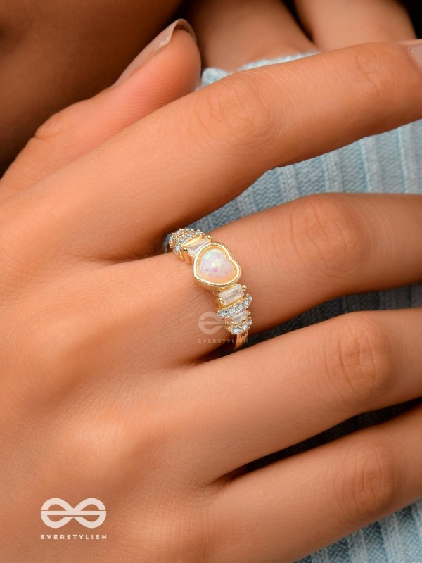 A Lover's Promise - Golden Cubic Zirconia Ring (Adjustable)