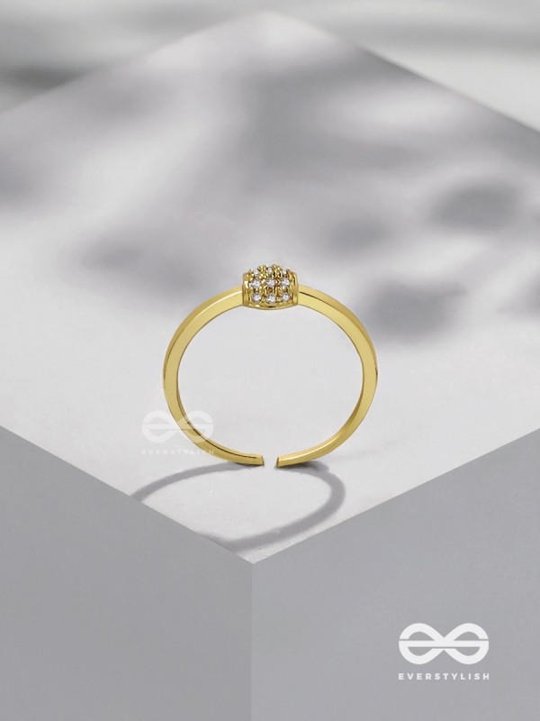 The Rare Lustre - Golden Cubic Zirconia Ring 