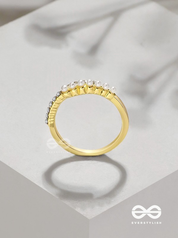 The Spark Of Love - Golden Cubic Zirconia Ring (Adjustable)