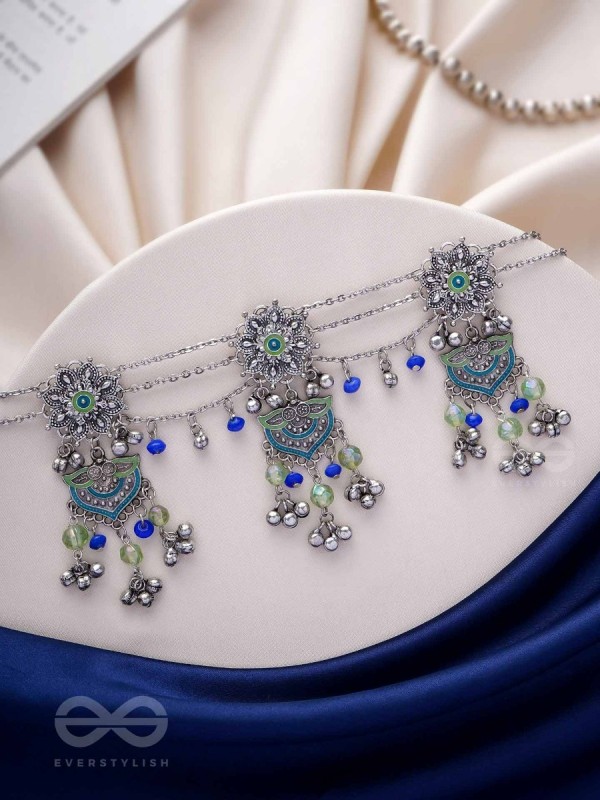 The Trinity Tales - Enamelled Oxidised Neckpiece