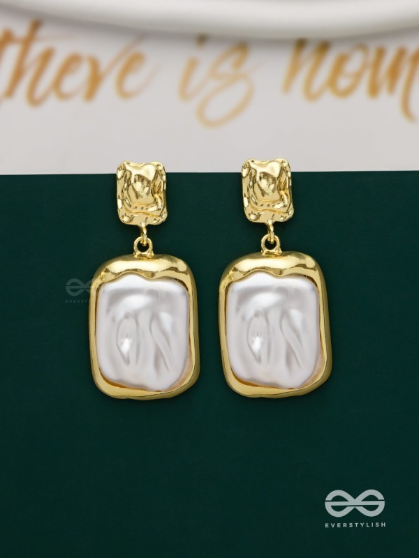 Liquid Gold- Modern Framed Earrings