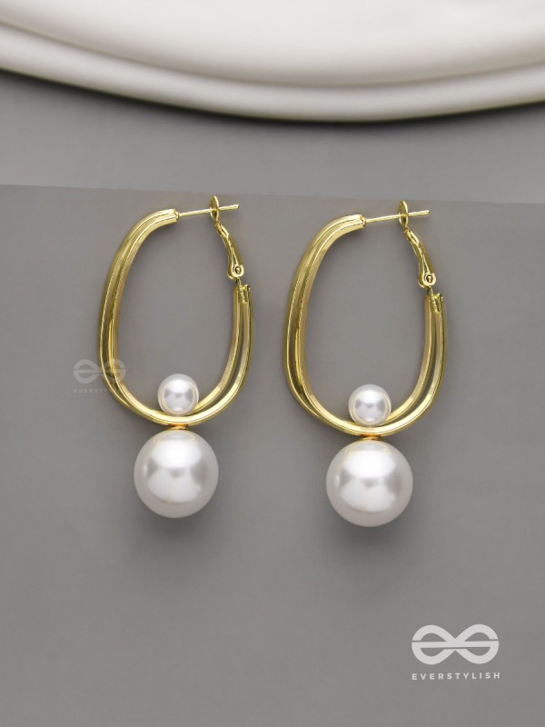 Pearl Orbit- Pearl Hoop Detachable Earrings