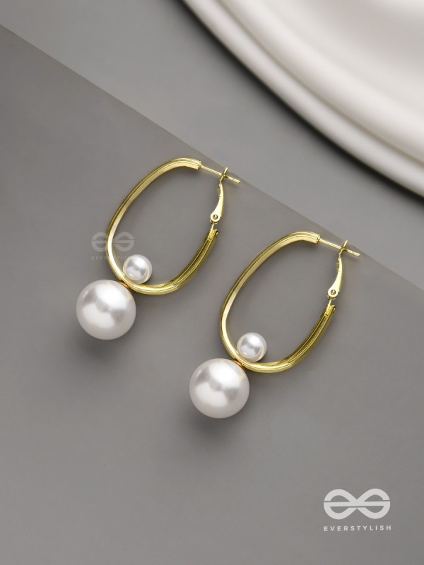 Pearl Orbit- Pearl Hoop Detachable Earrings