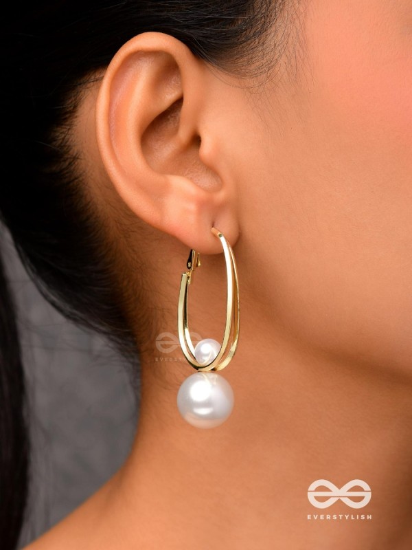 Pearl Orbit- Pearl Hoop Detachable Earrings