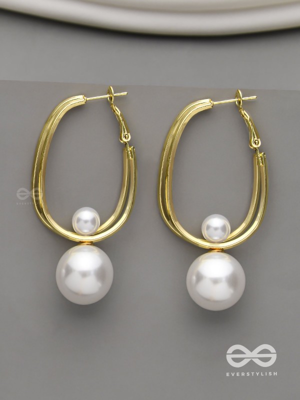 Pearl Orbit- Pearl Hoop Detachable Earrings