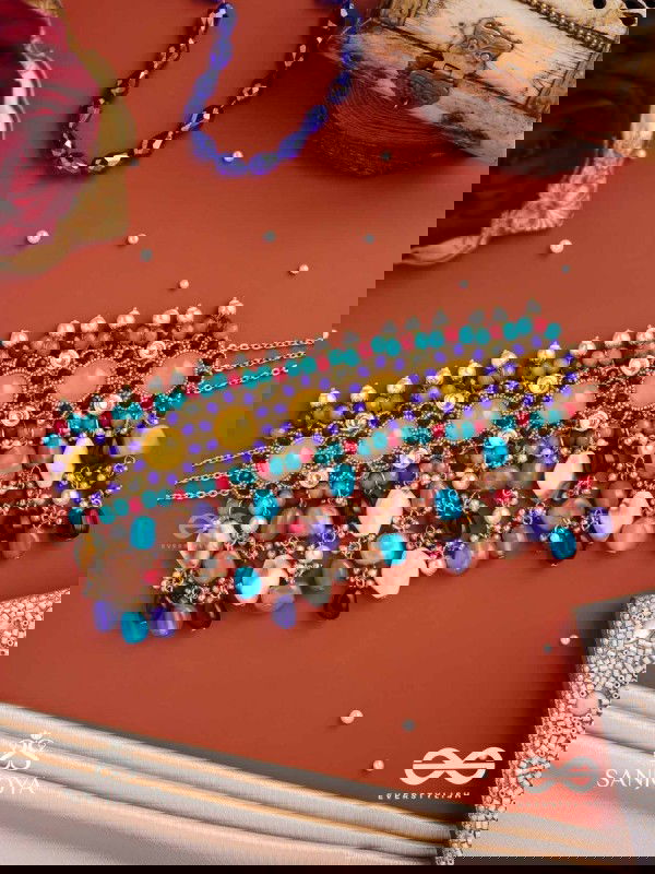 RANG TARANGINI – JAHNVI KAPOOR INSPIRED NECKPIECE WITH COLORFUL BEADS, STONES, PEARLS AND INTRICATE DESIGN