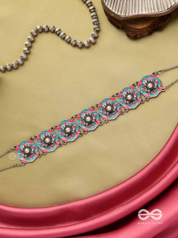 LOTUS DREAM- VIBRANT ENAMELED TRIBAL CHOKER