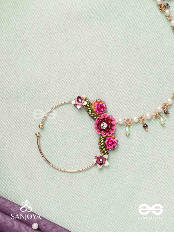 VARNAMALA ABHUSHANA - ADORNMENT OF COLORS - FLORAL MOTIFS WITH PEARLS NATH