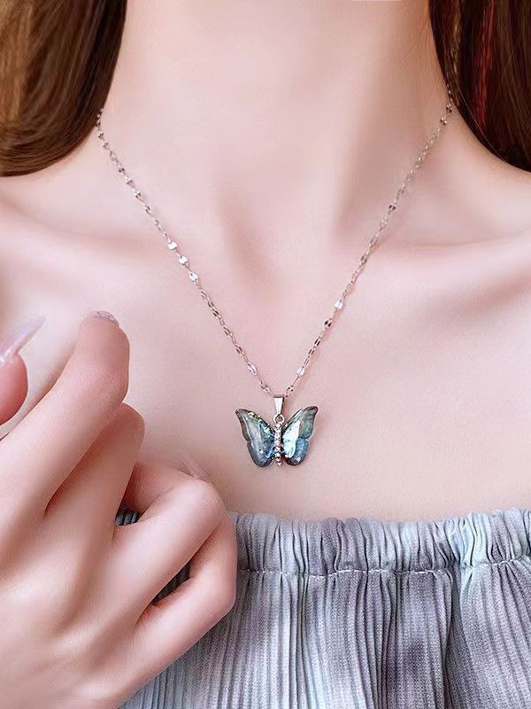 Ethereal Wings - Crystal Butterfly Necklace