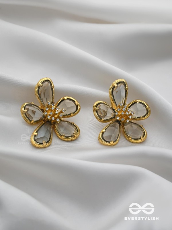 CRYSTAL GLOW - GLASS EARRINGS INLAID WITH CUBIC ZICRONIA STONES