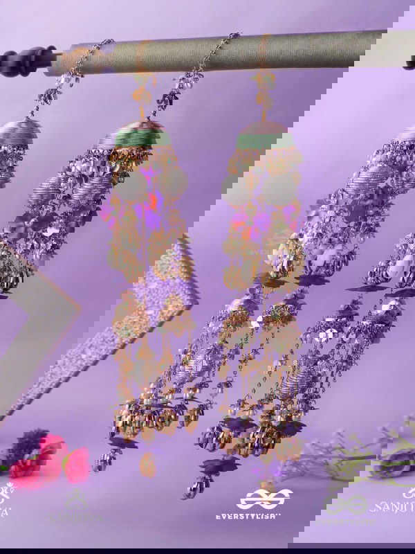 RANGOLIKA - A CANVAS OF COLORS - FLORAL INSPIRED METALLIC CHAINS WITH VIBRANT BEADS AND SHELLS  HAND EMBROIDERD KALEERE 