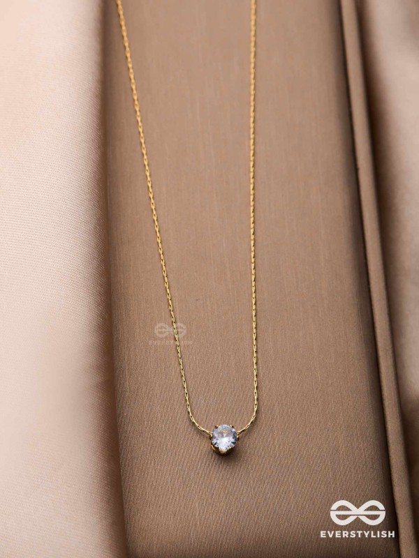 AURA GLEAM - TIMELESS DAINTY STAINLESS STEEL WHITE CZ PENDANT