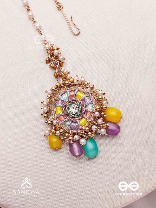 RANGVATI - FULL OF COLORS - EXQUISITE MULTI-HUED MAANGTIKA WITH PEARL AND CRYSTAL EMBELLISHMENTS