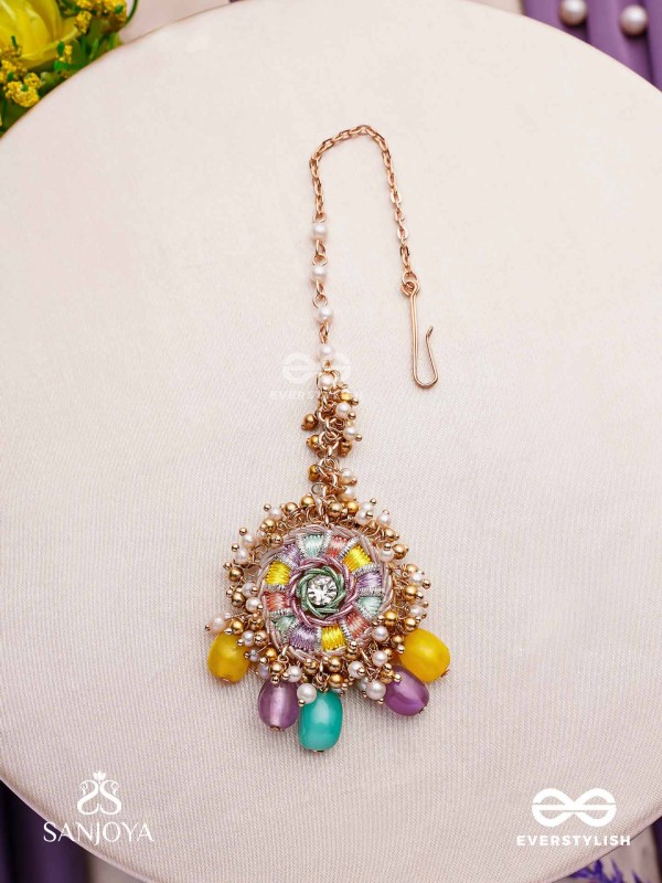 RANGVATI - FULL OF COLORS - EXQUISITE MULTI-HUED MAANGTIKA WITH PEARL AND CRYSTAL EMBELLISHMENTS