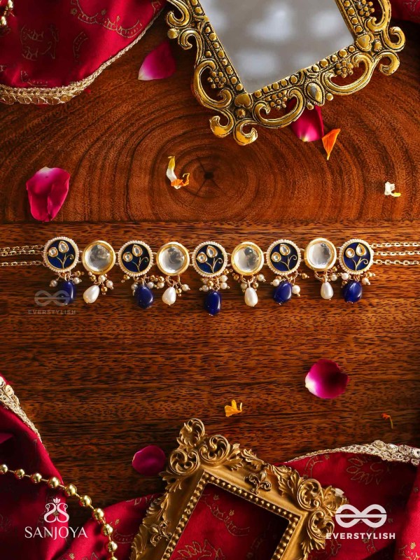 SHITALA - COOL AND CALM-  HANDMADE KUNDAN SET WITH NECKLACE AND EARRINGS 