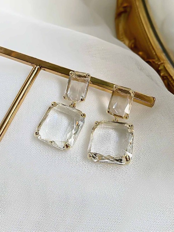 GOLDEN ICE - LUXURIOUS CLEAR STONE EARRINGS