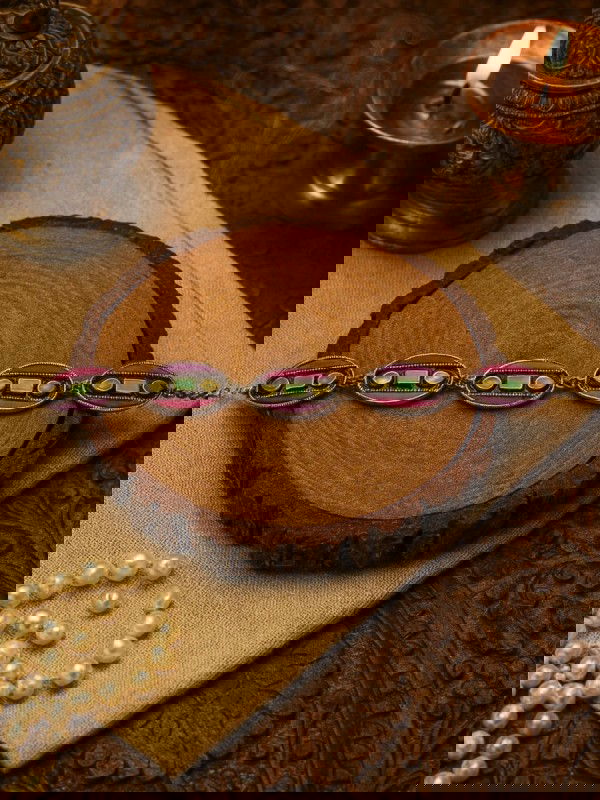 RETRO BEAT - FUNKY ENAMELLED VINTAGE OXIDISED CHOKER