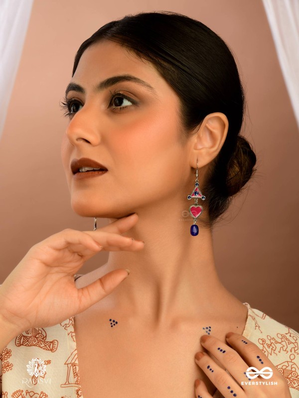 HEARTBEAT DROP - FUNKY HEART OXIDISED EARRING