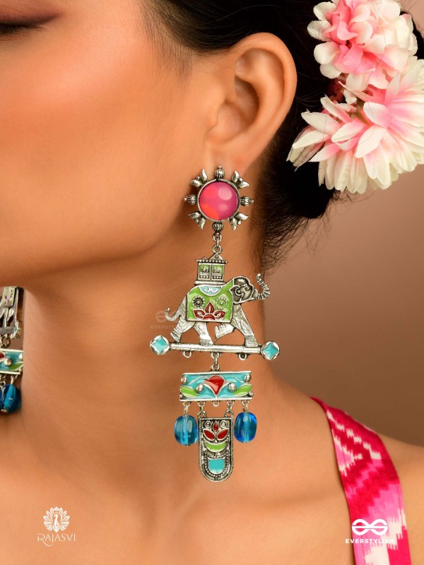 CARNIVAL RIDE - FUNKY OXIDISED EARRING