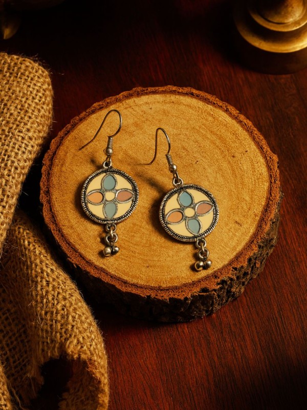 BLOSSOM WHIRL - OXIDISED FLORAL EARRING