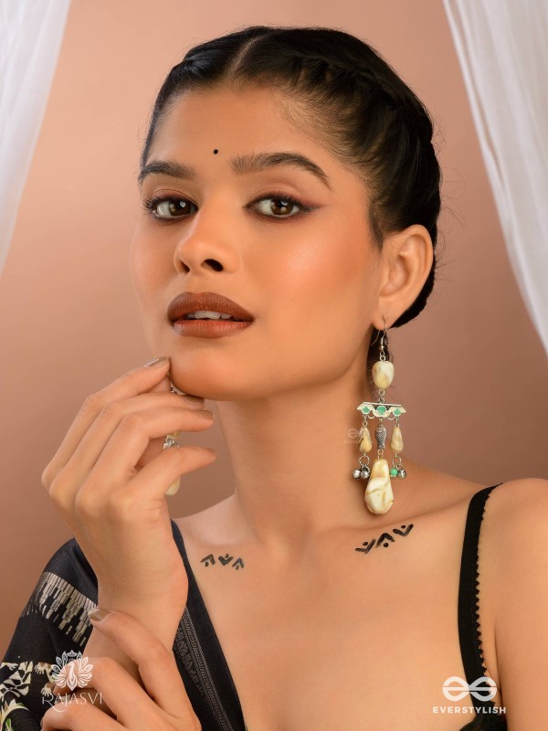 SANDSTONE DROP - RUSTIC STONE DANGLE EARRING